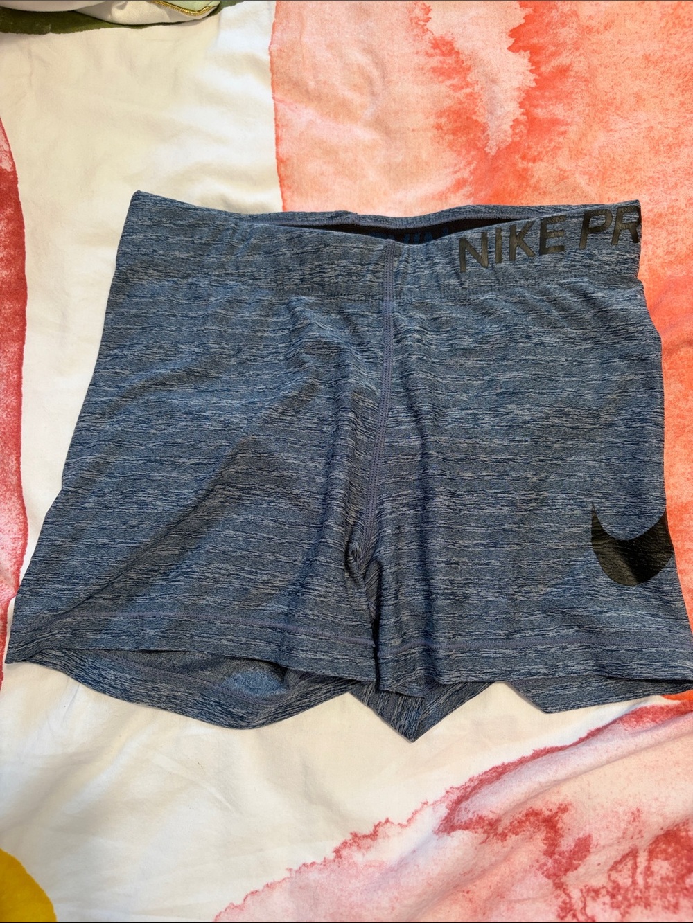 Nike Pro Heathered Blue Athletic Shorts